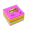 3M Lipnūs lapeliai Post-it Ledinukai kubas, 76 x 76 mm, 450 laplių, neoninių rausvų spalvų derinys