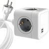 „MicroConnect“ – 4 krypčių „Schuko“, 2 USB prievadų maitinimo blokas – su 1,5 m laidu