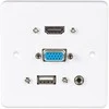 AV Sieninė Plokštė - LINDY Sieninė Plokštė VGA/HDMI/USB/3.5mm Stereo 86x86mm Balta