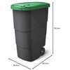 Šiukšlių dėžė Prosperplast Wheeler, 90L, žalios/pilkos spalvos