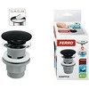 Praustuvo sifono vožtuvas Ferro, juodas/chromuotas Rotondo S288PPCB