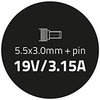 QOLTEC 50015 Nešiojamas kompiuteris AC maitinimo adapteris Samsung 60W 19V 3.15A 5.5x3.5