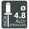 Kniediklis Rapid RP40 MULTI, WEST, aliuminėms bei INOX kniedėms 3,2-4,8mm
