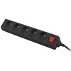 LANBERG PS1-05E-0150-BK 1.5M Juodas LANTERGE CURVE 5X 230V PL su grandinės pertraukikliu, pilnai varinis
