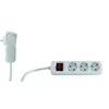 REV Multiple Socket Outlet 2m 3 kartus Plokščias kištukas w. jungiklis baltas