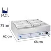 Bain marie vandens šildytuvas su čiaupu 6 x GN 1/3 2000W 230V Royal Catering