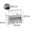Ritininis ritininis grilis su dangteliu ir kaitinimo stalčiumi bandelėms 20 HotDog dešrelių 2600W 230V Royal Catering