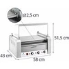 Skrudintuvas Ritininis ritininis grilis su dangteliu ir kaitinimo stalčiumi bandelėms 16 HotDog dešrelių 2200W 230V Royal Catering