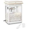 Royal Catering Retro kukurūzų spragėsių aparatas TEFLON 1600 W 5-6kg/h - baltas ir auksinis
