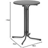 Royal Catering Stalas, apvalus, aukštas, sulankstomas baro stalas, sk. 70 cm aukščio 110 cm pilkos spalvos