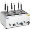 Royal Catering Makaronų virimo aparatas, makaronų viryklė su čiaupais, 6 krepšeliai, 3 x 6,5 l, 3000 W