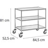 Royal Catering Vežimėlis padavėjo maitinimas aptarnaujančiam 3 lentynas 82 x 50 cm iki 60 kg