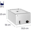 Royal Catering Bain-marie elektrinis šildytuvas su čiaupu GN 1/1 600 W
