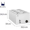 Royal Catering Bain-marie maisto šildytuvas šildymo bufetas 6 x GN 1/6 600 W