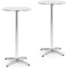 Royal Catering Stalas, apvalus, aukštas, sulankstomas baro stalas, sk. 60 cm 115 cm sidabro - 2 vnt.