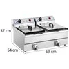 Royal Catering Dviguba dviejų kamerų gruzdintuvė su čiaupais 400V - 2x10L