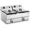 Royal Catering Dviguba dviejų kamerų gruzdintuvė su čiaupais 400V - 2x10L