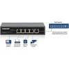Intracom INTELLINET PoE maitinamas 5 prievadų gigabitų jungiklis su PoE perėjimu Vienas PoE++/4PPoE PD PoE prievadas su 95 W Keturi PSE PoE jungtys iki 65 W