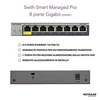 NETGEAR 8 prievadų Gigabit Ethernet Smart Managed Pro jungiklis