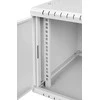 LEXI-Net 19" sieninė spinta Basic 6U 520x450, stiklinės durelės, be nugarėlės, išlankstoma, pilka