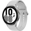 Išmanusis laikrodis Samsung Galaxy Watch 4  LTE (44 mm), Sidabrinės spalvos su baltos spalvos silikoniniu dirželiu