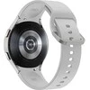 Išmanusis laikrodis Samsung Galaxy Watch 4  LTE (44 mm), Sidabrinės spalvos su baltos spalvos silikoniniu dirželiu