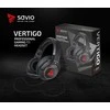 Žaidimų ausinės 7.1 virtual surround Savio VERTIGO su USB jungtimi