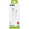 SBS TECABLEMICROC15W USB-A – USB-C kabelis 1.5m – baltos spalvos