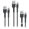 Rinkinys 3 kabli USB - USB-C SBS juoda