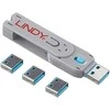USB Prievado Blokatorius - LINDY USB Type A Prievado Blokatorius, 4 vnt. Mėlynas, su Raktu