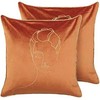 Beliani Lumarko 2 veliūrinės dekoratyvinės pagalvės 45 x 45 cm oranžinės spalvos CROCUS!