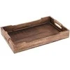 Excellent Houseware Easy 3 mango padėklų rinkinys, kaimiško stiliaus, nešiojimo rankenos, lengvas sandėliavimas, patvari medžiaga, ruda spalva