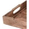 Excellent Houseware Easy 3 mango padėklų rinkinys, kaimiško stiliaus, nešiojimo rankenos, lengvas sandėliavimas, patvari medžiaga, ruda spalva