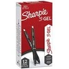 Sharpie S-Gel, Ištraukiamas gelio rašiklis, Juoda, Juoda, Vidutinis, 0,7 mm, Dėžutė