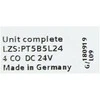 Siemens LZS:PT5A5L24 Pilna relė PT serijos 24V DC kontaktai 4P raudonas LED modulio jungtis. varžtas LZS: PT5A5L24