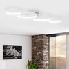 Sieninis šviestuvas „Uniprodo“ modernus LED lubinis šviestuvas su pultu – 4 balti apskritimai