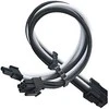 SilverStone PP07E-PCIBW 8-Pin-PCIe to 6+2-Pin-PCIe Extension, 250mm - juodos spalvos/baltos spalvos