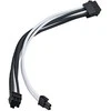 SilverStone PP07E-PCIBW 8-Pin-PCIe to 6+2-Pin-PCIe Extension, 250mm - juodos spalvos/baltos spalvos
