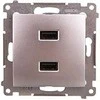 Kontakt-Simon įkroviklis 2xUSB 2.1A 5V / DC sidabro kilimėlis (DC2USB.01 / 43)