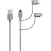 SKROSS USB Kabelis 3in1 Cable, Braiding, 0,30m space pilkas