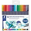 Flomasteriai STAEDTLER, dvipusiai, 18 vnt.