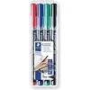 Staedtler Lumocolor 317 WP4 marker permanentny Juodas, Mėlyna, Žalias, Raudona 4 vnt.