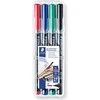 Staedtler Lumocolor 317 WP4 marker permanentny Juodas, Mėlyna, Žalias, Raudona 4 vnt.