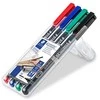 Staedtler Lumocolor 317 WP4 marker permanentny Juodas, Mėlyna, Žalias, Raudona 4 vnt.
