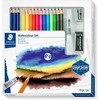 Kūrybinis rinkinys STAEDTLER 146 10C, 12 spalvotų pieštukų + 3 grafitiniai pieštukai, vandens teptukas, drožtukas