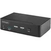 StarTech.com 2 prievadų „DisplayPort KVM“ jungiklis, 8K 60Hz / 4K 144Hz, vienas ekranas, DP 1.4, 2 USB 3.0 prievadai, 4 USB 2.0 HID prievadai, mygtukų ir karštųjų klavišų perjungimas, suderinamas su TAA – nepriklausomas nuo OS, metalinis korpusas (D86A2-2-PORT-8K-KVM) – KVM / garso / USB jungiklis