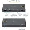 StarTech 2 PRIEDŲ HIBRIDINIS USB-C KVM JUNGIKLIS