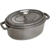 Staub Oval Cocotte, 29cm ketaus, grafito pilka
