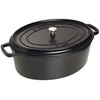Ovalus ketaus puodas STAUB, 31 cm, 5,5 l, spalva: juoda