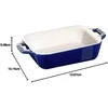 STAUB COOKING Stačiakampė keraminė lėkštė 400 ml, mėlyna